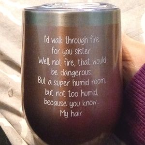Stainless steel mug with saying